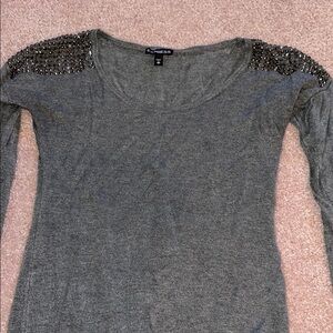 Express Gray Studded Women's Top